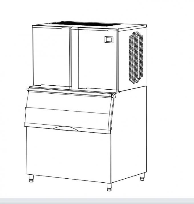 R134A Clear Square Ice Cube Maker هواء / ماء تبريد 25