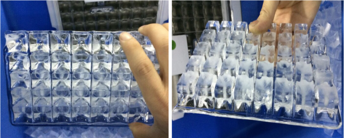 R134A Clear Square Ice Cube Maker هواء / ماء تبريد 34